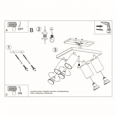 Plafon RING 4 szary (SL.0452)